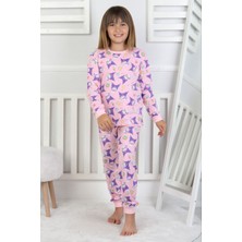 Isob Pembe Kuromi Desenli %100 Pamuk Kız Çocuk Pijama Takımı 3-8 Yaş 51209-P