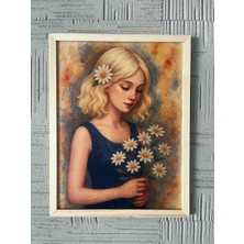 Papatya Esintisi-Çerçeveli Premium Sanat Baskısı Tablo (A3 Dokulu Kağıt)