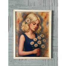 Papatya Esintisi-Çerçeveli Premium Sanat Baskısı Tablo (A3 Dokulu Kağıt)