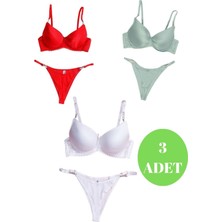 Murays Kadın 3 Lü Damla Taş Mikro Sütyen Takım