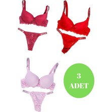 Murays Kadın 3lü Taşlı Mikro Sütyen Takım