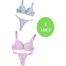 Murays Kadın 2 Li Taşlı Sütyen Takım