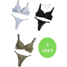 Murays Kadın 3lü Taşlı Mikro Sütyen Takım