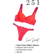 Murays Kadın 2 Li Taşlı Neon Sütyen Takım