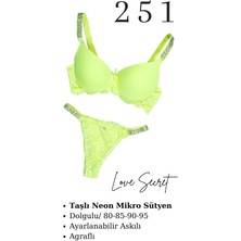 Murays Kadın 2 Li Taşlı Neon Sütyen Takım