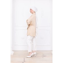 Kruvaze Düğmeli Gömlek Yaka Tesettür Tunik