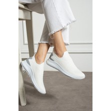041 Bağcık Baskılı Rahat Taban Beyaz Unisex Günlük Spor Ayakkabı Lescarmine