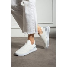 041 Bağcık Baskılı Rahat Taban Beyaz Unisex Günlük Spor Ayakkabı Lescarmine