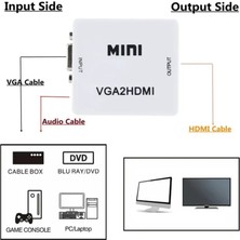 Derwell Hd 1080P VGA - HDMI Adaptörü HDMI - VGA Dönüştürücü Ses Arayüzü ile Dizüstü Bilgisayar XBOX360 DVD Ps3 Pc Için HDMI Uyumlu Adaptör