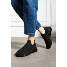 041 Bağcık Baskılı Rahat Taban Siyah Unisex Günlük Spor Ayakkabı Lescarmine
