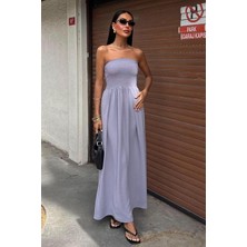 Göğsü Gipeli Straplez Elbise 2878