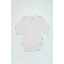 Bistyle Organik Natural Basic Style Kruvaze Uzun Kol Body BS17102 Beyaz