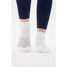 Oishii Patik Spor Havlu Çorap Gri Desen Beyaz