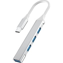 Derwell 4 In 1 USB 3.0 Hub Yüksek Hızlı Usb3.0 Otg 4 Port USB C Hub Çoğaltıcı Splitter Adaptörü Xiaomi Dizüstü Bilgisayar Macbook Air Pro Type-C Çoklayıcı