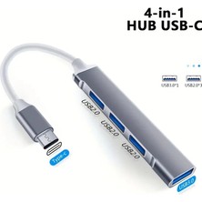 Derwell 4 In 1 USB 3.0 Hub Yüksek Hızlı Usb3.0 Otg 4 Port USB C Hub Çoğaltıcı Splitter Adaptörü Xiaomi Dizüstü Bilgisayar Macbook Air Pro Type-C Çoklayıcı
