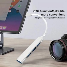 Derwell 4 In 1 USB 3.0 Hub Yüksek Hızlı Usb3.0 Otg 4 Port USB C Hub Çoğaltıcı Splitter Adaptörü Xiaomi Dizüstü Bilgisayar Macbook Air Pro Type-C Çoklayıcı