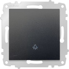 9 Adet Ovivo Grano Siyah Light Zil Anahtarı Çerçevesiz (Kapı Otomatiği)