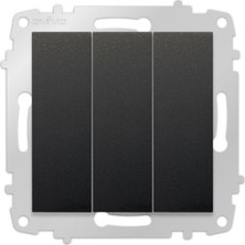 20 Adet Ovivo Grano Siyah Üçlü Anahtar Çerçevesiz