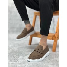 BA0355 Bağcıksız Keten Kahverengi Klasik Corcik Erkek Ayakkabı