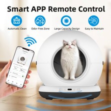 Haustier CB002 Kameralı Akıllı Otomatik Kedi Tuvaleti, App ile Uzaktan Kontrol, 72LT Hazne, 7lt Çöp Haznesi