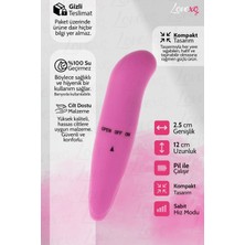 LoveXO Klitoris ve G-Noktası Uyarıcılı Mini Vibratör Titreşimli Dildo Pembe