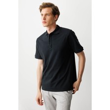 Erkek Polo Yaka T-Shirt Füme