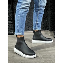 Knack Yüksek Taban Ayakkabı 111 Siyah (Beyaz Taban)