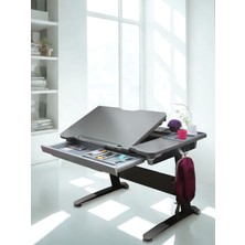 Creo Mobili Yükseklik ve Eğim Ayarlı, Çekmeceli, Sirius Basic Çalışma Masası 120x75 cm, Antrasit/Gri
