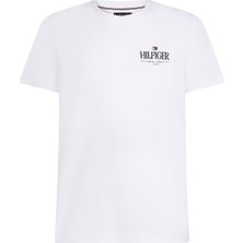 Erkek Bisiklet Yaka Pamuklu T-Shirt - Beyaz