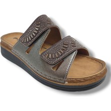 Enova M3-25 Anatomik Taşlı Çift Bant Cırtlı Kadın Terlik