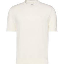 Erkek Kısa Kollu Supima Pamuklu T-Shirt - Ekru