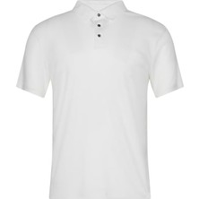 Erkek Polo Yaka Pamuklu Tişört - Beyaz