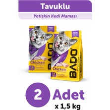 Bado Yetişkin Kedi Maması Tavuklu 1,5 kg x 2 Adet