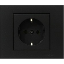 5 Adet Ovivo Grano Siyah Topraklı Priz Çerçeve Dahil