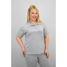 Kadın Büyük Beden Kısa Kollu Polo Yaka Eşofman Takımı 8188-25