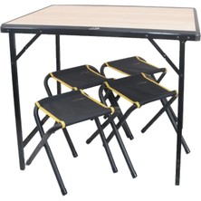 Nurgaz Campout Katlanır Masa-Tabure Seti