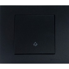 Ovivo Grano Siyah Natural Zil Anahtarı Light + Çerçeve Dahil - 9 Adet