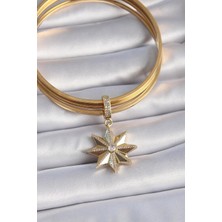 Monte Lui Pirinç Gold Renk Zirkon Taşlı Kutup Yıldızı Ajda Charm