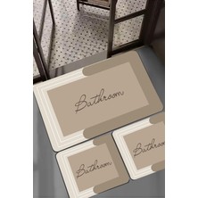 Chilai Home Nakoe 3'lü Banyo Paspas Seti Takımı, Kaydırmaz Tabanlı Djtbanyo