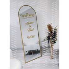 Altın Sarısı (Gold) Düğün Nişan Söz Kına Doğum Günü Ayna Yazısı 40CM  Organizasyon  Sticker