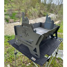 Rwl Katlanabilir Mangal | 50X30 cm Pişirme Alanı | 2 mm Kalınlık | Galvanizli Sac Taşıma Çantalı