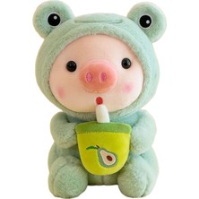 Jintudi 25CM Kabarcık Domuz Peluş Oyuncak Doldurulmuş Hayvan Tavşan Kurbağa Tek Boynuzlu At Kaplan Yastık Bardak Süt Çay Boba Peluş Oyuncak Bebek (Yurt Dışından)