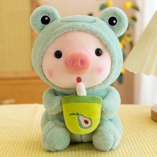 Jintudi 25CM Kabarcık Domuz Peluş Oyuncak Doldurulmuş Hayvan Tavşan Kurbağa Tek Boynuzlu At Kaplan Yastık Bardak Süt Çay Boba Peluş Oyuncak Bebek (Yurt Dışından)