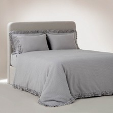 Ecocotton Ayda Battal Boy Nevresim Takımı %100 Organik Pamuk Dokuma Gri 240x220 cm