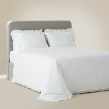 Ecocotton Ayda Battal Boy Nevresim Takımı %100 Organik Pamuk Dokuma Krem 240X220 cm