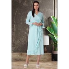 Mecit Pijama 5522 Turkuaz Lohusa Gecelik