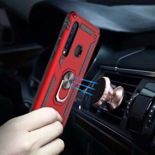 Samsung Galaxy A9 2018 Kılıf Çift Katmanlı Polikarbon Koruma ve Manyetik Tutucu Stand Yüzük