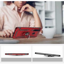 Samsung Galaxy A9 2018 Kılıf Çift Katmanlı Polikarbon Koruma ve Manyetik Tutucu Stand Yüzük