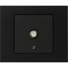 5 Adet Ovivo Grano Siyah Uydu Tv Prizi F Konnektör Çerçeve Dahildir 5'li