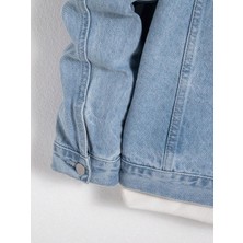 Erkek Jean Denim Standart Kalıp Cepli Düğmeli Kot Ceket